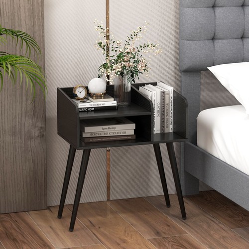 Tier nightstand with metal - nightstand,