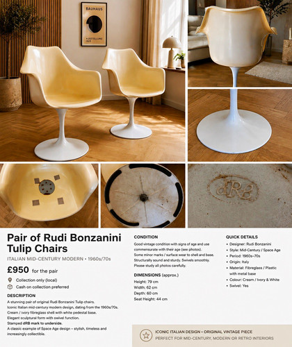 Pair rudi bonzanini tulip - pair,