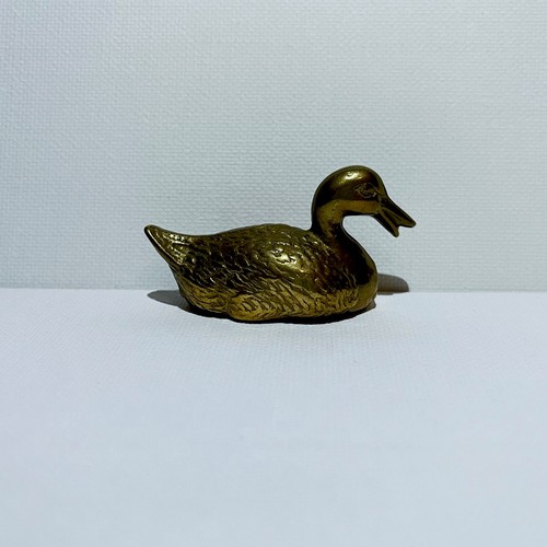 Vintage brass duck ornament - duck,
